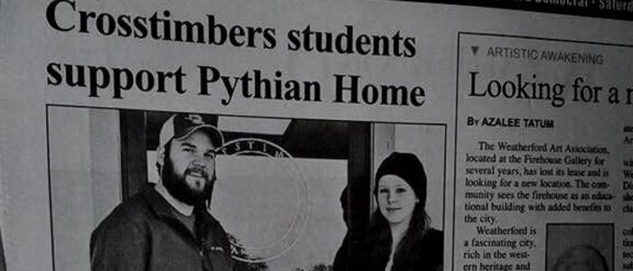 Crosstimbers Academy Students support Pythian Home Newspaper Article