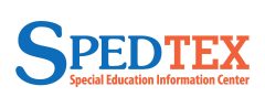 Special Education Information Center (SPEDTex) Logo with a blue SPED and orange-red Tex Special Education Information Center color scheme